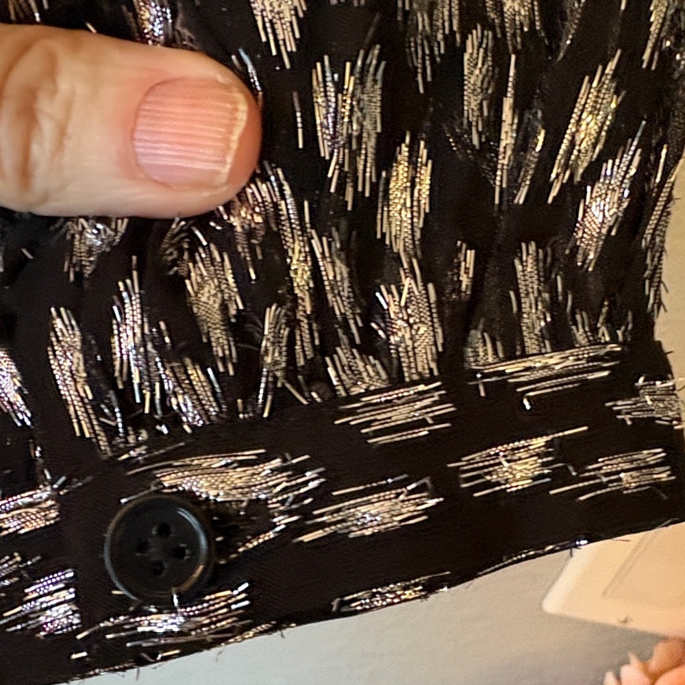 The Kooples Black and Silver Patterned Blouse - Picture 12 of 12